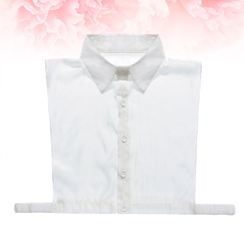 Women Color Shirt Fake Collar Detachable False Collar Lapel Blouse Half Shirt Fake Collar (White) - Image 5