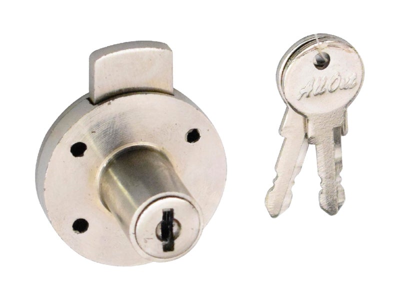 RAB Drawer Locks Multipurpose for Drawer/Cupboard/Furniture Lock/Wardrobe (Code:- Lock Multi Round with 2 Keys, Finish:- Matt)(Pack of:- 1 PCS) - Image 1