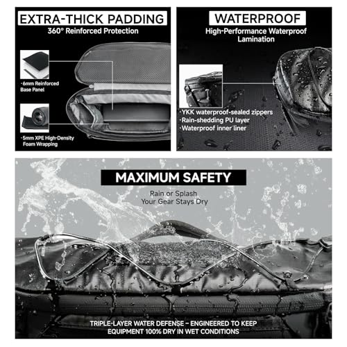 VSGO Black Snipe Pro 7-9L Expandable Camera Sling Bag – Waterproof Techwear Fabric, Anti-Twist, Modular Dividers & Tripod Holder, Lightweight Professional Camera Bag - Image 3