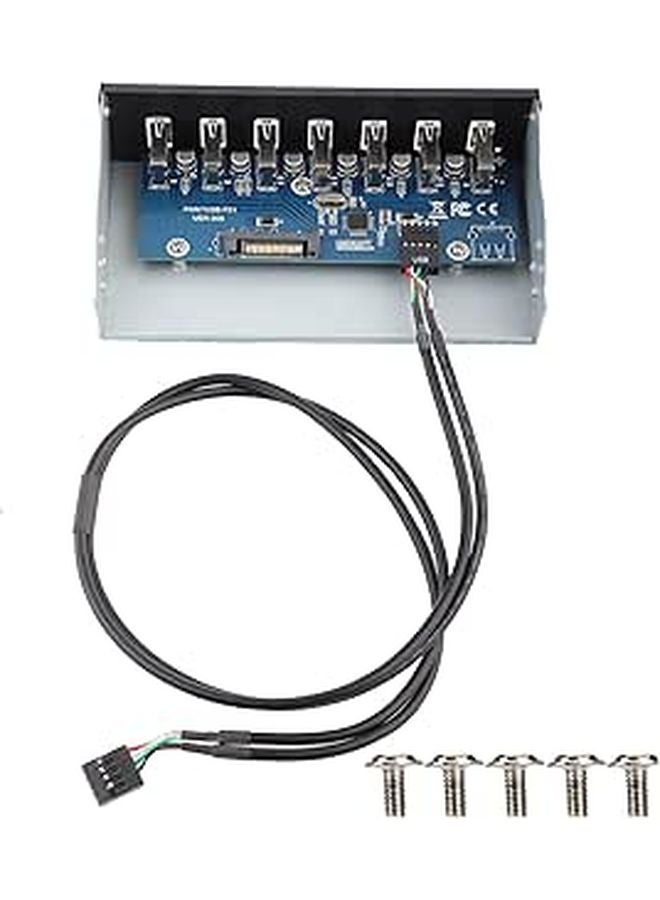 7 منفذ USB 2.0 لوحة محور لعلبة الكمبيوتر مقاس 5.25 بوصة نقل بيانات بدون فقدان - Image 1
