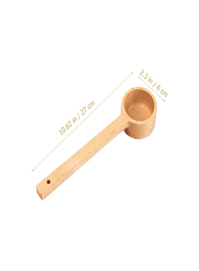 BRIGHTFUFU Long Handle Wooden Coffee Bean Spoon - 10.62 Inch Measuring Scoop for Coffee Tea Sugar Flour and Spices - Perfect Kitchen Gadget for Home and Travel - Image 2