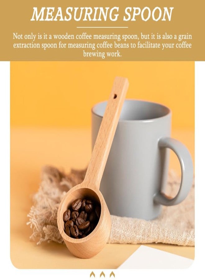 BRIGHTFUFU Long Handle Wooden Coffee Bean Spoon - 10.62 Inch Measuring Scoop for Coffee Tea Sugar Flour and Spices - Perfect Kitchen Gadget for Home and Travel - Image 4