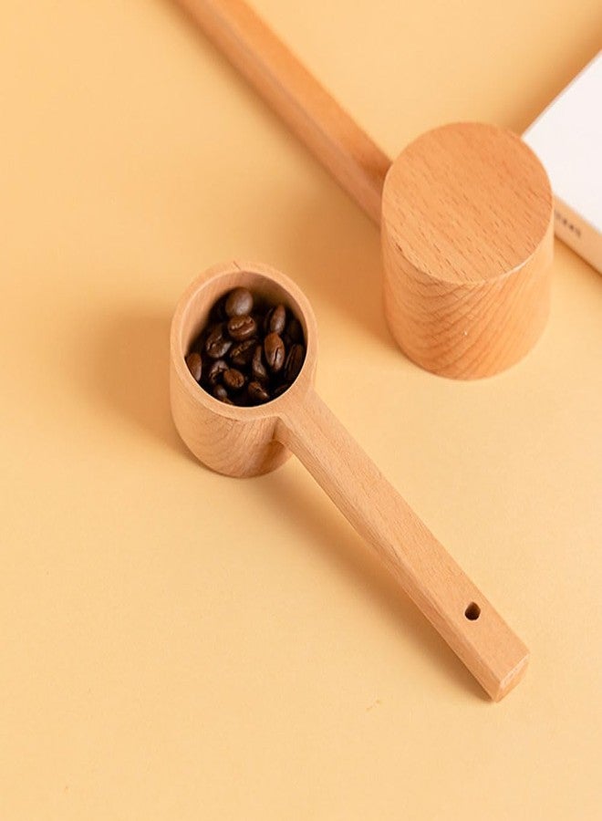 BRIGHTFUFU Long Handle Wooden Coffee Bean Spoon - 10.62 Inch Measuring Scoop for Coffee Tea Sugar Flour and Spices - Perfect Kitchen Gadget for Home and Travel - Image 3