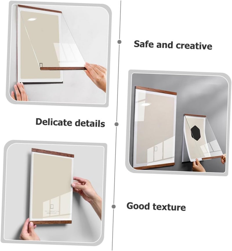 Wooden Photo Frame A4 Wall Picture Frame Acrylic Display with Creative Combination Design for Home Décor and Family Photos Vertical Hanging - Image 3