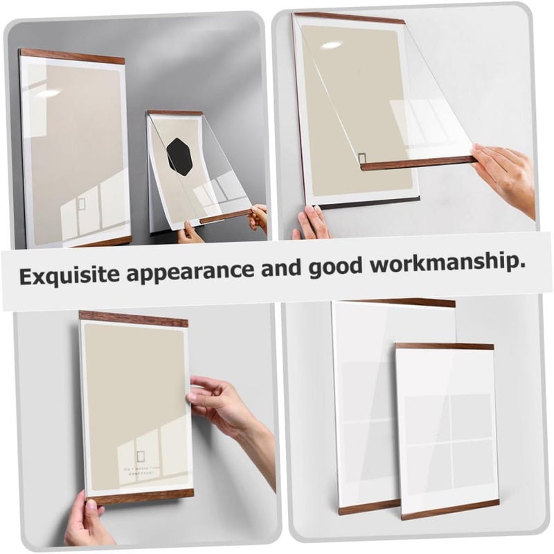 Wooden Photo Frame A4 Wall Picture Frame Acrylic Display with Creative Combination Design for Home Décor and Family Photos Vertical Hanging - Image 4