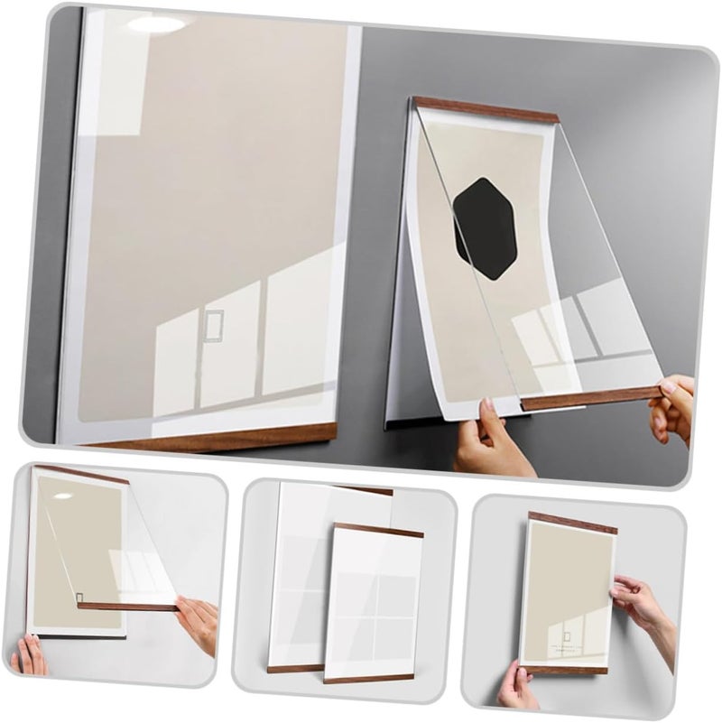 Wooden Photo Frame A4 Wall Picture Frame Acrylic Display with Creative Combination Design for Home Décor and Family Photos Vertical Hanging - Image 5