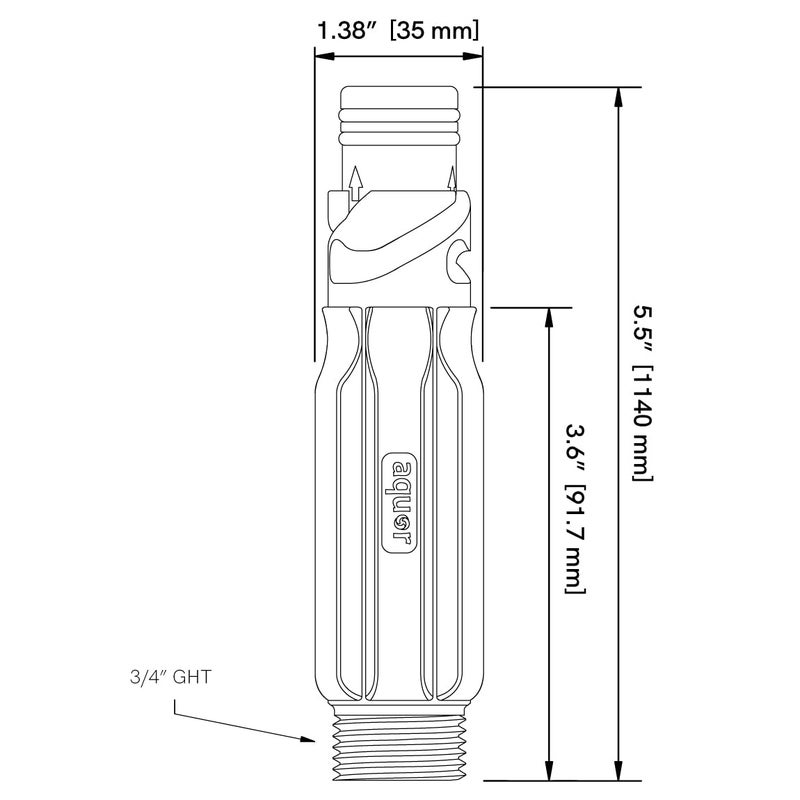 Aquor Aquor Straight Hose Connector, With Check Valve, Aquor Blue  - Image 3