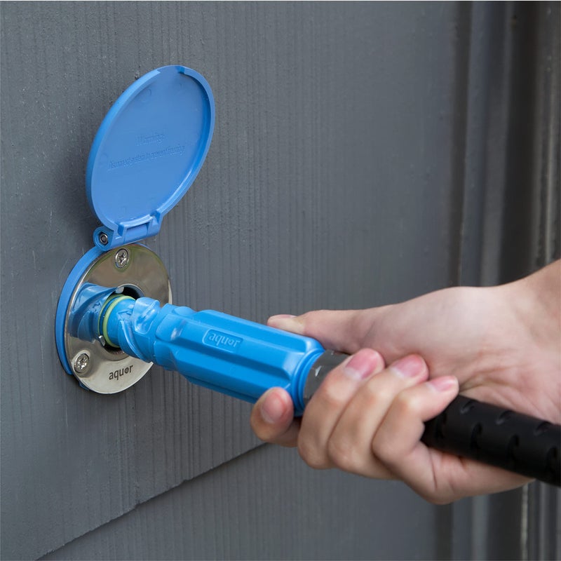 Aquor Aquor Straight Hose Connector, With Check Valve, Aquor Blue  - Image 2