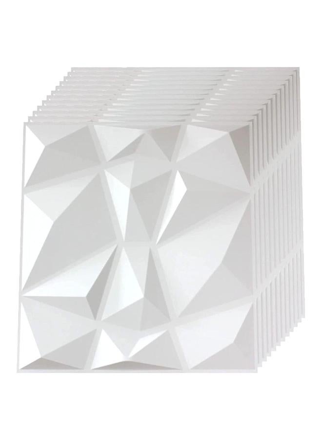 12 Pieces 3D Wall Panels, Texture PVC Wallpaper, Diamond Design Decorative Cover Material Each 30x30cm White - Image 1