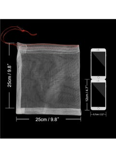 SYOSI Garden Grape Netting Bags, 100PCS 10x10 Inch Fruit Protection Bags for Fruit Trees, Fruit Mesh Cover Bags with Drawstring Protect Tomato, Guava, Flower from Birds  - Image 3