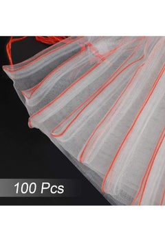 SYOSI Garden Grape Netting Bags, 100PCS 10x10 Inch Fruit Protection Bags for Fruit Trees, Fruit Mesh Cover Bags with Drawstring Protect Tomato, Guava, Flower from Birds  - Image 2