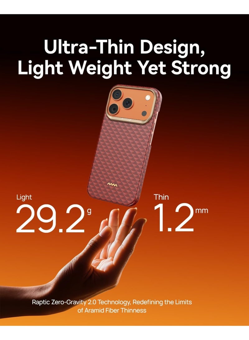 RAPTIC Aramid Skin for iPhone 17 Pro MAX Case [MagSafe] Ultra Slim 1500D Aramid Fiber cover - Oriental - Image 4