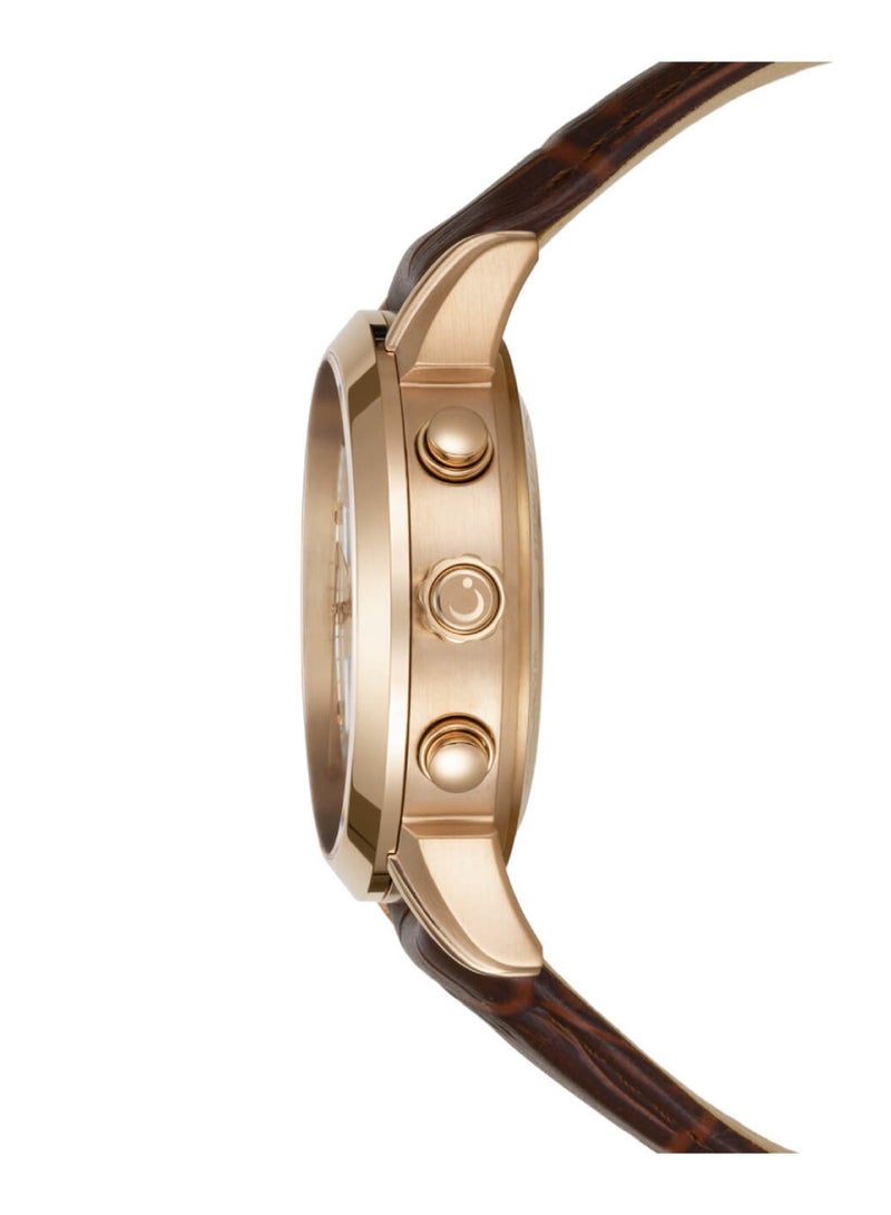 Al Fajr Men’s Luxury Deluxe Brown Leather Watch WA-30LB - Image 3