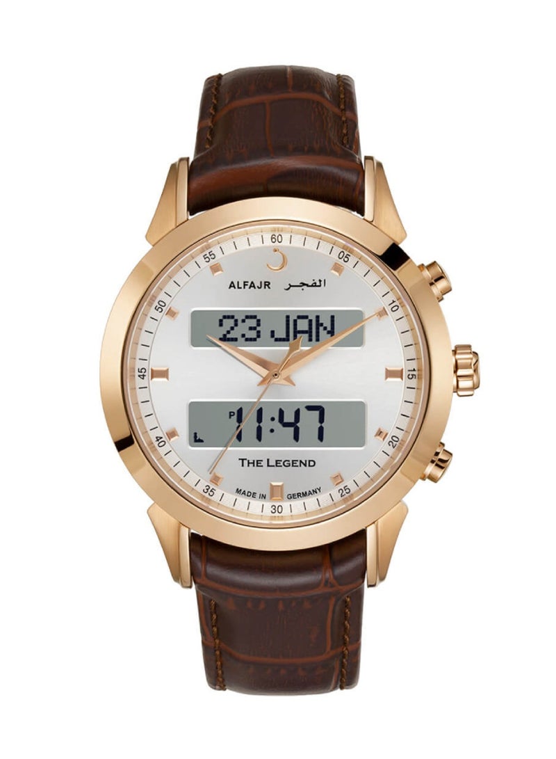 Al Fajr Men’s Luxury Deluxe Brown Leather Watch WA-30LB - Image 1