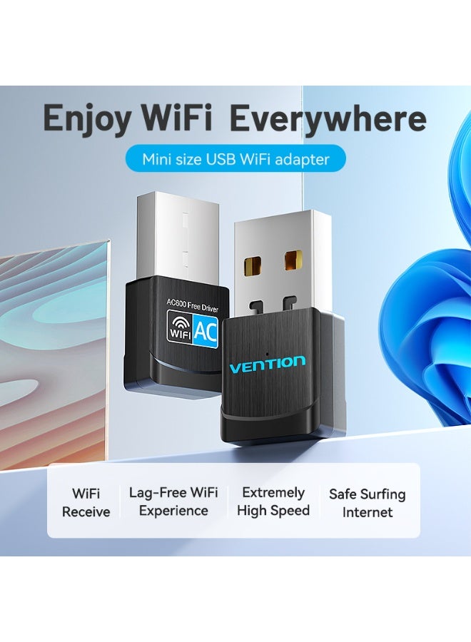 VENTION USB Wi-Fi Dual Band Adapter 2.4G/5G Black Model # KDSB0 - Image 2