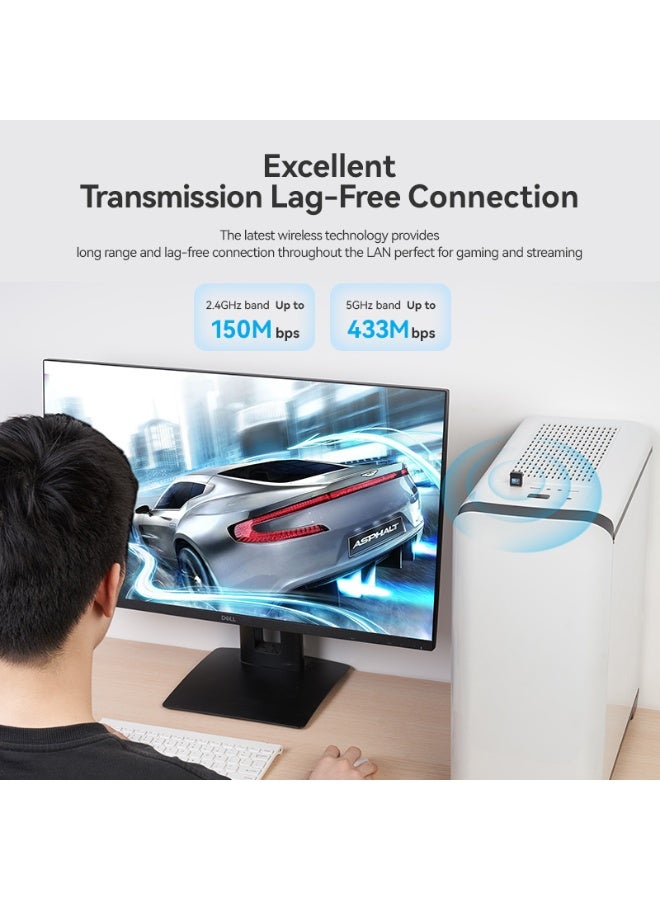 VENTION USB Wi-Fi Dual Band Adapter 2.4G/5G Black Model # KDSB0 - Image 5