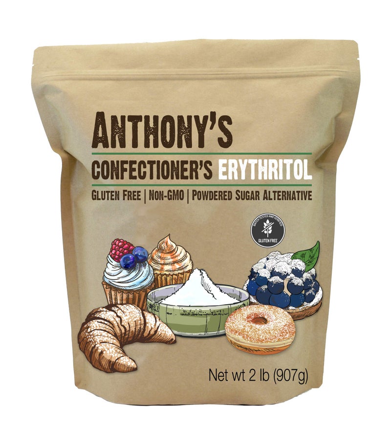 Anthony's Anthonys Confectioners Erythritol Powder 2 lb Non GMO Sweetener Zero Calorie Keto  Paleo Friendly - Image 3