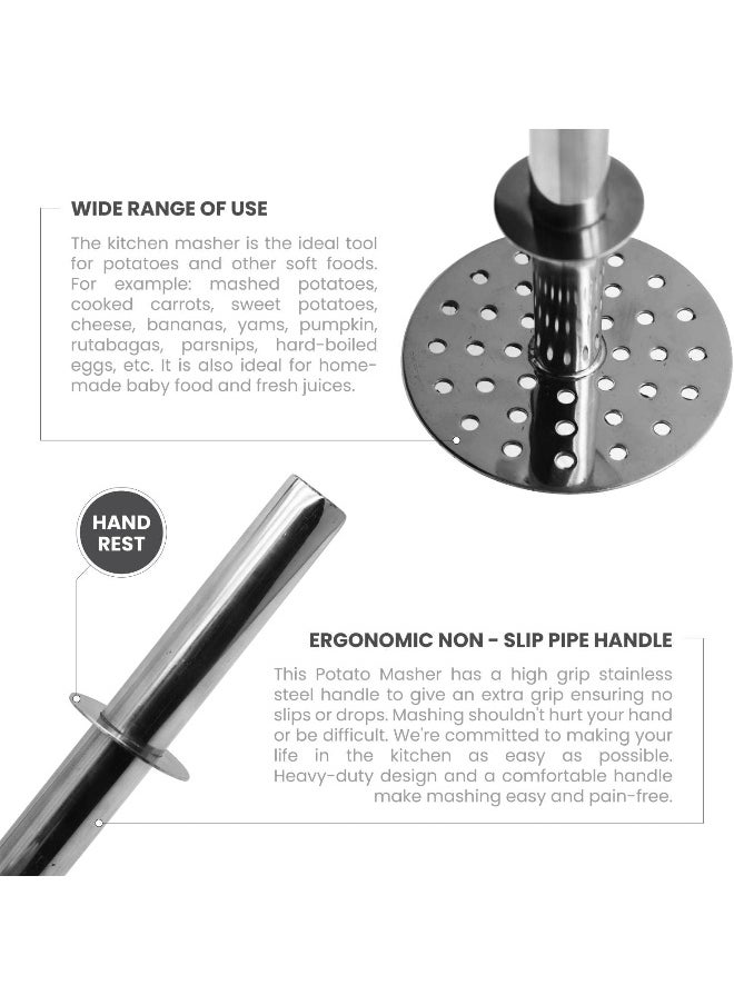 RAJ RAJ STEEL POTATO MASHER PIPE HANDLE, RRG010, 5", POTATO MASHER, VEGETABLE MASHER, BHAJI MASHER  - Image 3