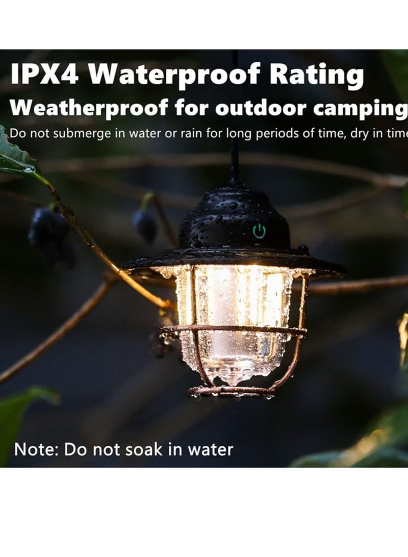 general Retro LED Camping Light, IPX4 Hanging Outdoor Light - USB Rechargeable Camping Light for Outdoor, Blackout, Garden, and Home Decor (Black) - Image 3