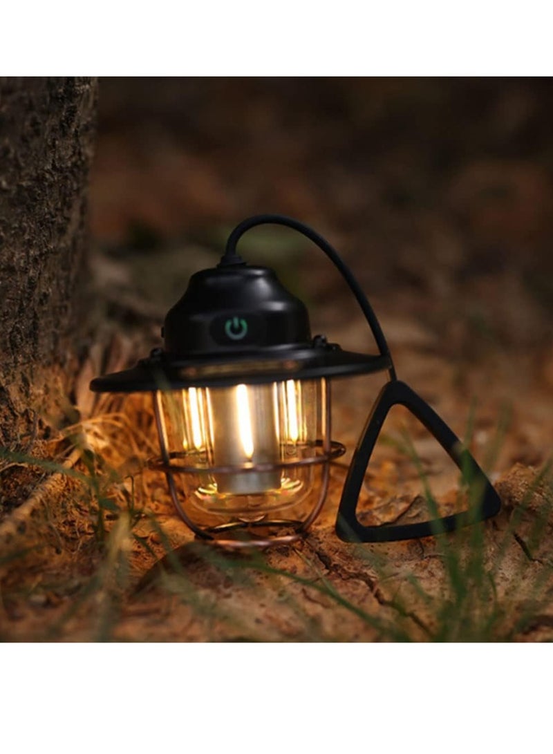 general Retro LED Camping Light, IPX4 Hanging Outdoor Light - USB Rechargeable Camping Light for Outdoor, Blackout, Garden, and Home Decor (Black) - Image 4
