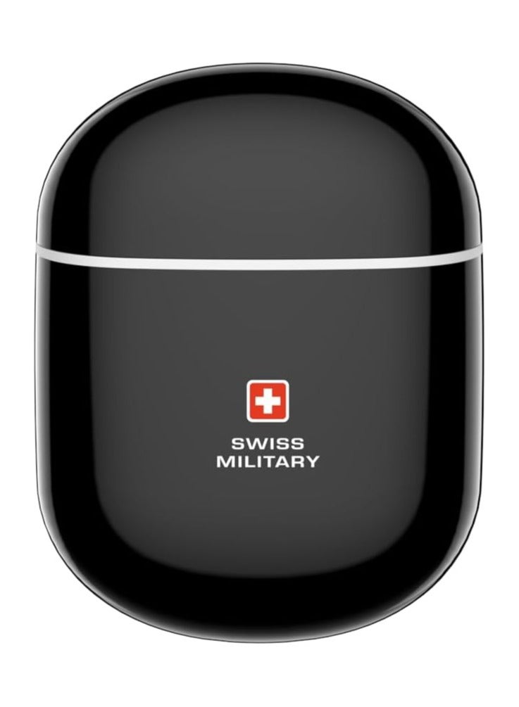 SWISS MILITARY Victor5 High Definition True Wireless Earbuds with Smart Touch Sensors, 180 Days Standby & 22Hr Total Playtime, Seamless Connectivity, Works with Android/iOS Phones - Black - Image 3