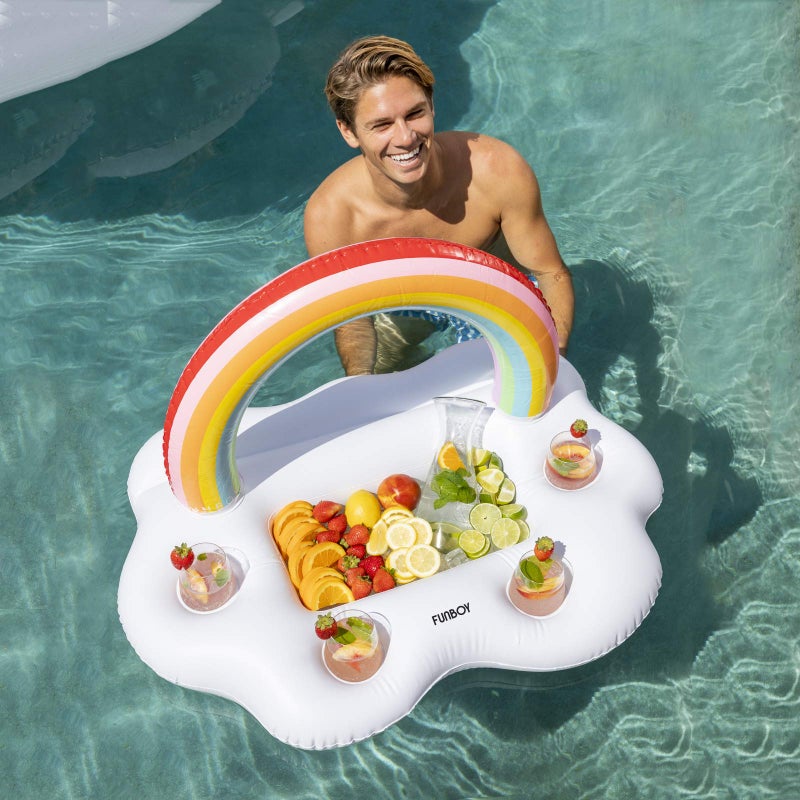FUNBOY Giant Inflatable Rainbow Cloud Drink Holder, Luxury Floating Bar Accessory for Pool Parties and Entertainment, Floating Drink Holder - Image 4