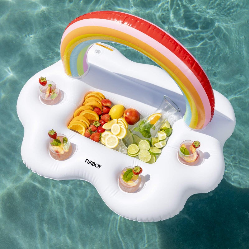 FUNBOY Giant Inflatable Rainbow Cloud Drink Holder, Luxury Floating Bar Accessory for Pool Parties and Entertainment, Floating Drink Holder - Image 3