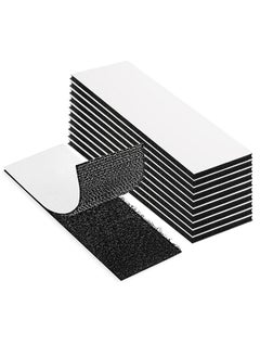1 x 4 inch Hook and Loop Tape, Double Command Adhesive Strip Heavy Duty, Hook and Loop Tape for Mounting, Hanging, for Home or Office Use - Instead of Holes and Screws, Black 10 pcs