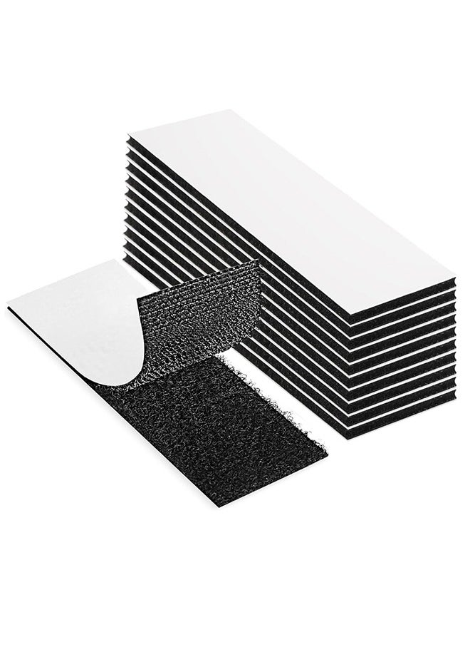 Generic - 1 x 4 inch Hook and Loop Tape, Double Command Adhesive Strip Heavy Duty, Hook and Loop Tape for Mounting, Hanging, for Home or Office Use - Instead of Holes and Screws, Black 10 pcs - Image 1
