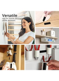 Generic 1 x 4 inch Hook and Loop Tape, Double Command Adhesive Strip Heavy Duty, Hook and Loop Tape for Mounting, Hanging, for Home or Office Use - Instead of Holes and Screws, Black 10 pcs  - Image 2