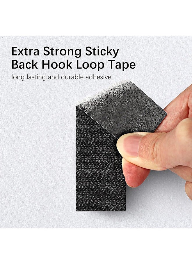 Generic - 1 x 4 inch Hook and Loop Tape, Double Command Adhesive Strip Heavy Duty, Hook and Loop Tape for Mounting, Hanging, for Home or Office Use - Instead of Holes and Screws, Black 10 pcs - Image 1