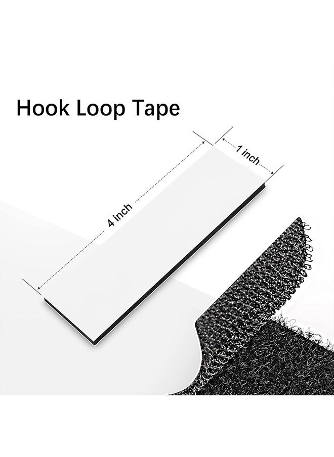 Generic - 1 x 4 inch Hook and Loop Tape, Double Command Adhesive Strip Heavy Duty, Hook and Loop Tape for Mounting, Hanging, for Home or Office Use - Instead of Holes and Screws, Black 10 pcs - Image 1