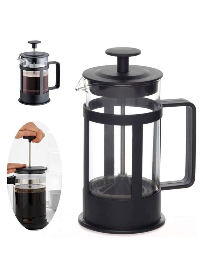 MIBRU Coffee French Press Coffee Maker Machine Coffee Pot Premium High Borosilicate Glass Carafe 304 Grade Stainless Steel Durable Plastic Frame 1-2 Cup 350ml - Image 3