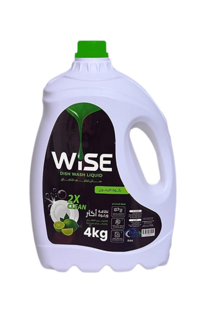 Wise Liquid Soap for Dishwashing and Household Items, Green - 4 Liters