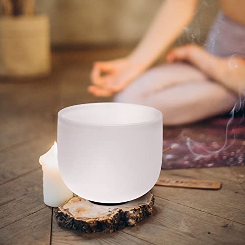 TOPFUND G Note Crystal Singing Bowl Throat Chakra 8" with Heavy Duty Carrying Case and Suede Mallet - Image 4