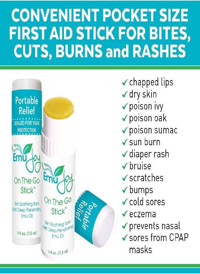 Emu Joy - Emu Joy On The Go Handy First Aid Stick | Bug Bite Itch Relief, Mosquito Bite Relief. Bees, Wasps, Spiders, Chapped Skin, Scratches, Stings, and Burns (1 Pack) - Image 1