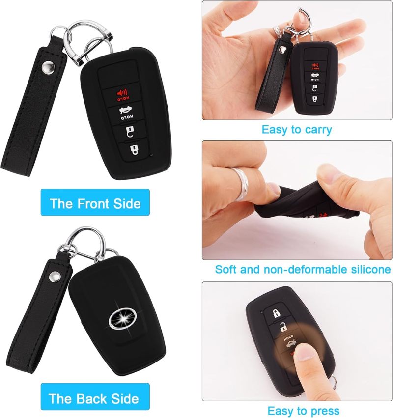 Toyota Key Fob Cover 2 Pcs Silicone Case - Signal Friendly Ultra-Thin Design - Scratch Protection Slim Lightweight Key Protector for RAV4 Camry Highlander Corolla - Image 5