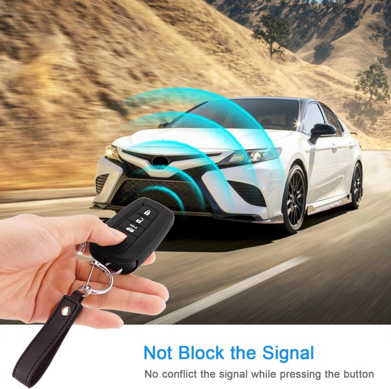 Toyota Key Fob Cover 2 Pcs Silicone Case - Signal Friendly Ultra-Thin Design - Scratch Protection Slim Lightweight Key Protector for RAV4 Camry Highlander Corolla - Image 4