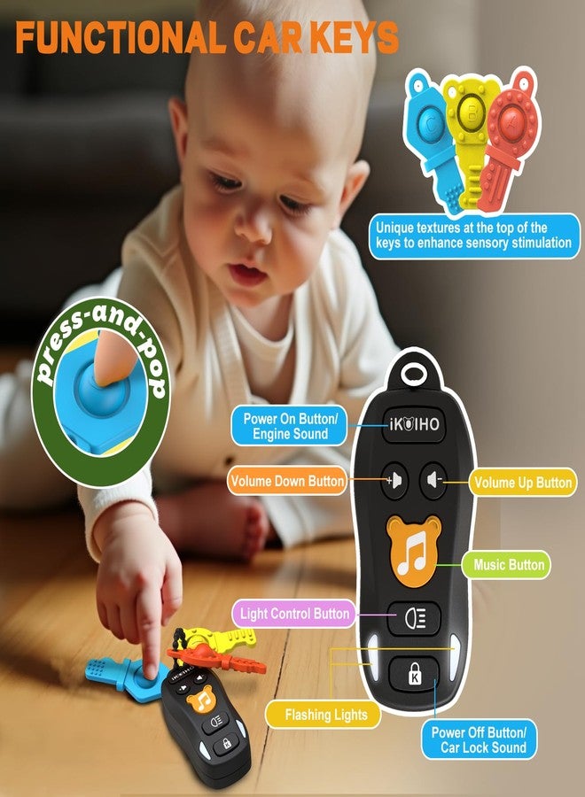 iKOIHO Baby Toy Car Keys - Baby Keys Toy Pretend Play with Sounds & Lights Interactive Musical Sensory Learning Toys Gifts for 1 Year Old Boys Girls Infant Toddlers Kid Age 6+ Months - Image 2