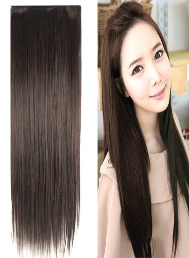 Ritzkart Double Colour Maroon Black Natural Hair Extension 25 Inch, Black, - Image 4