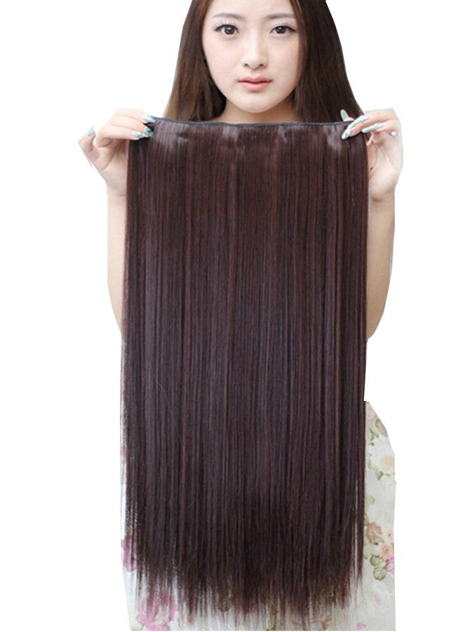Ritzkart Double Colour Maroon Black Natural Hair Extension 25 Inch, Black, - Image 1