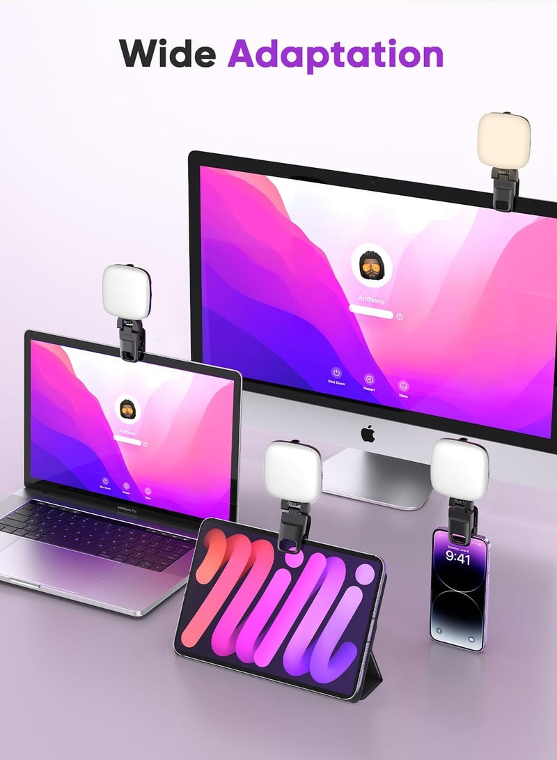 Excefore LED Video Light, Selfie Light with Front & Back Phone Clip, Selfie Light for iPhone, with 3 Light Modes, Portable Light for TikTok, Makeup, Vlog, Selfie, Live Stream  - Image 3