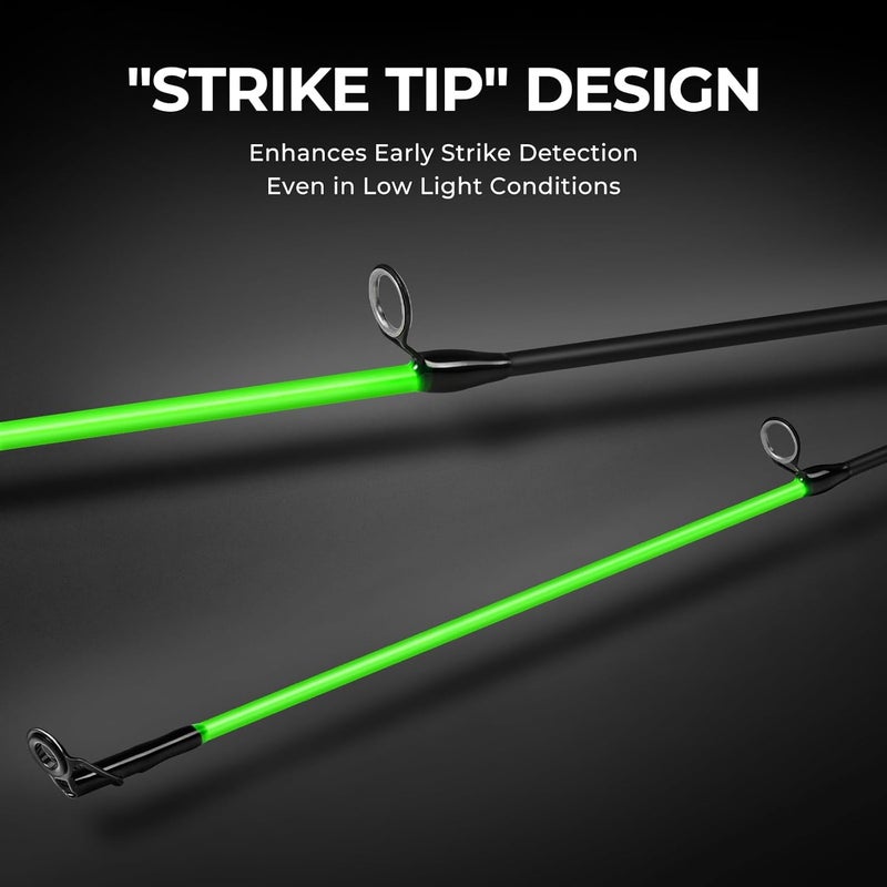 Kastking Brutus Spinning Rods & Casting Fishing Rods, Brute Tuff Composite Graphite & Glass Blanks, Stainless Steel Line Guides w/Zirconium Oxide Rings Tip Top, Chartreuse Strike Tip - Image 4