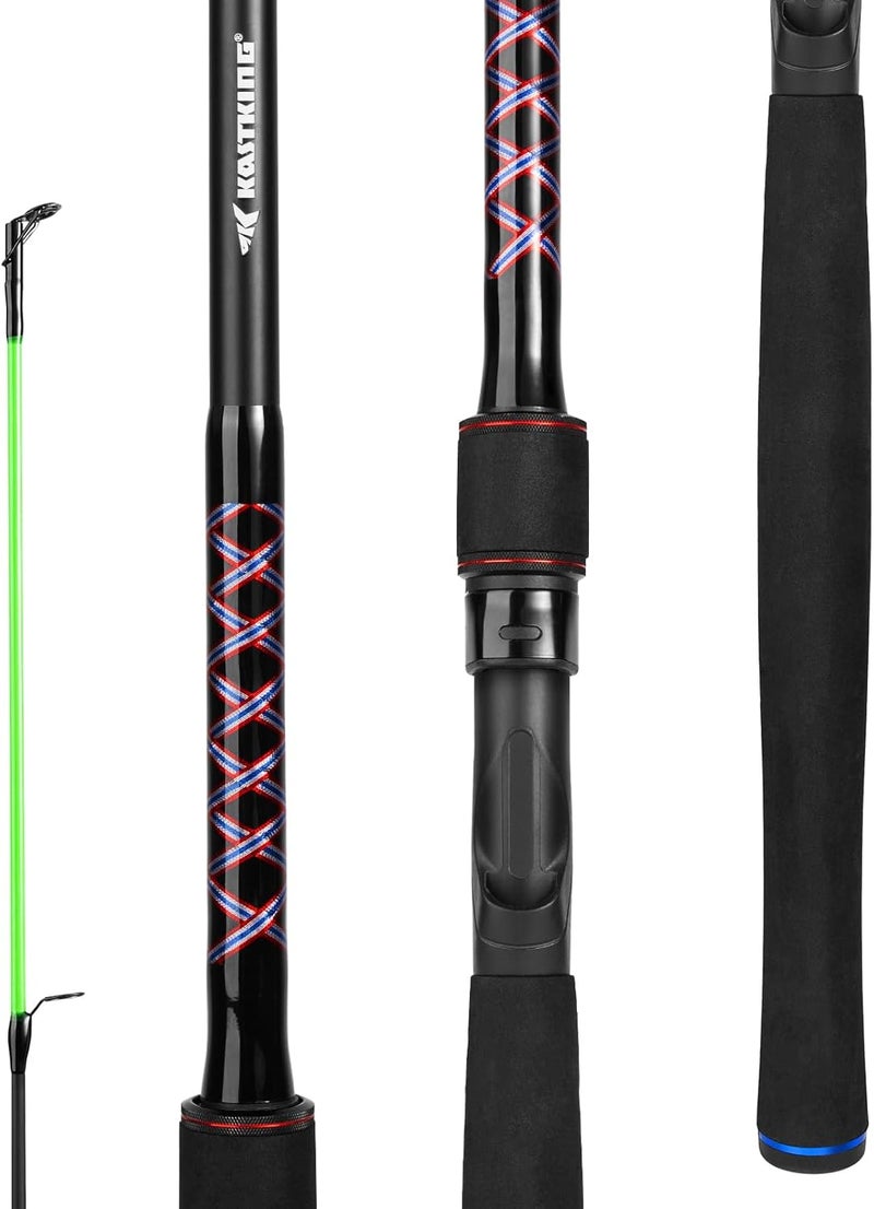 Kastking Brutus Spinning Rods & Casting Fishing Rods, Brute Tuff Composite Graphite & Glass Blanks, Stainless Steel Line Guides w/Zirconium Oxide Rings Tip Top, Chartreuse Strike Tip - Image 1