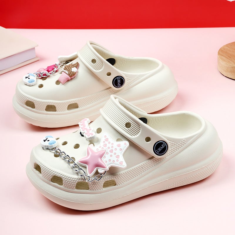 Cartoon Star Shoes, Children'S Clogs, Baby Home Children'S Toe-Toe Slippers, Non-Slip Outer Wear, Wear-Resistant Sandals - Image 2