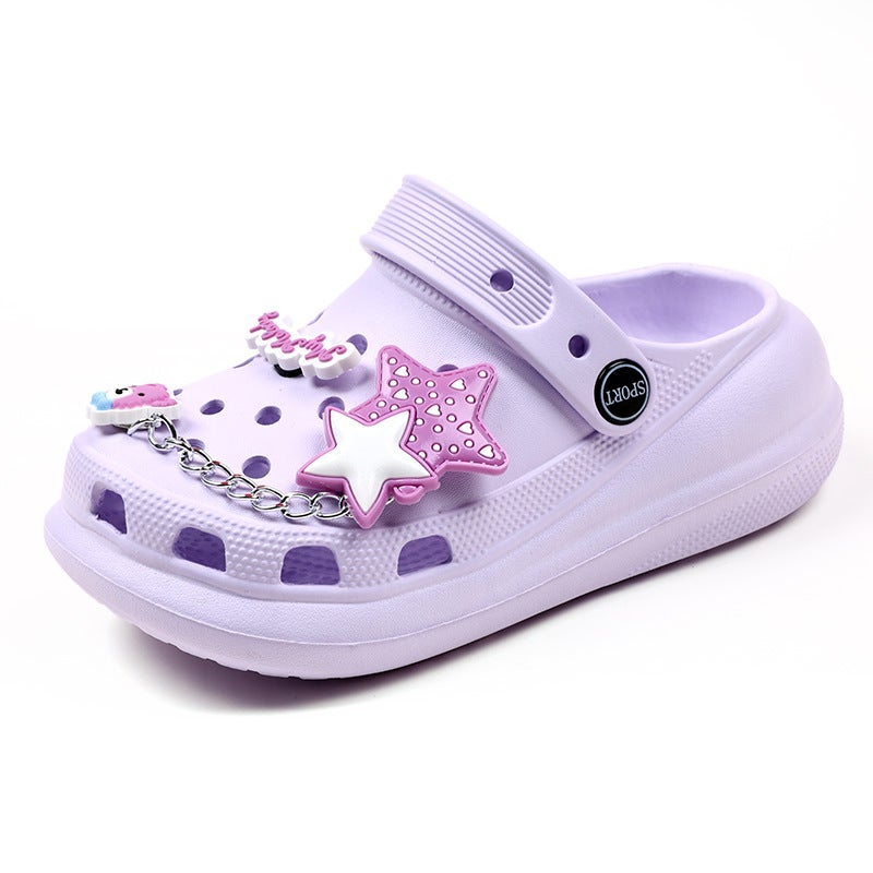 Cartoon Star Shoes, Children'S Clogs, Baby Home Children'S Toe-Toe Slippers, Non-Slip Outer Wear, Wear-Resistant Sandals - Image 1