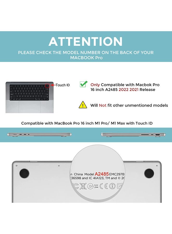 O Ozone Matte Case Compatible for MacBook Pro 16 inch Case A2485 Hard Shell Cover for 2021 MacBook Pro 16.2 - Black  - Image 2