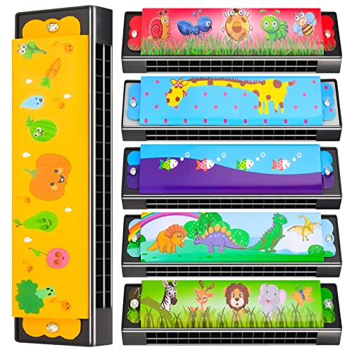 KFPPLXQ 6 Styles Harmonica for Kids Lightweight Harmonicas with Double Row of 16 Holes Kids Harmonica Christmas Party Favors for Adult Beginners Musical Instrument Toy - Image 1