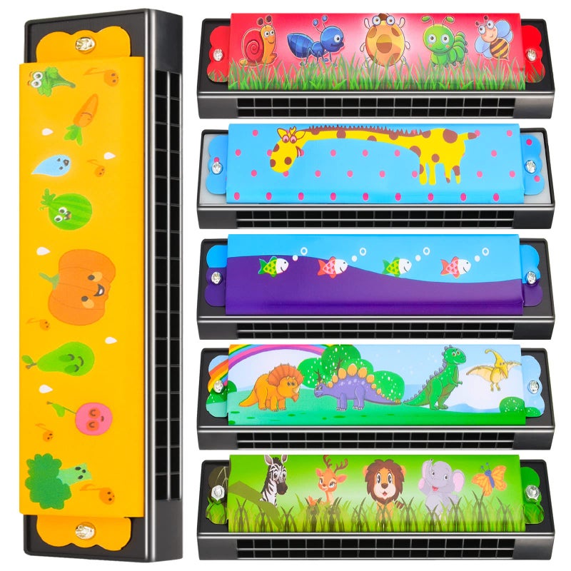 KFPPLXQ 6 Styles Harmonica for Kids Lightweight Harmonicas with Double Row of 16 Holes Kids Harmonica Christmas Party Favors for Adult Beginners Musical Instrument Toy - Image 2