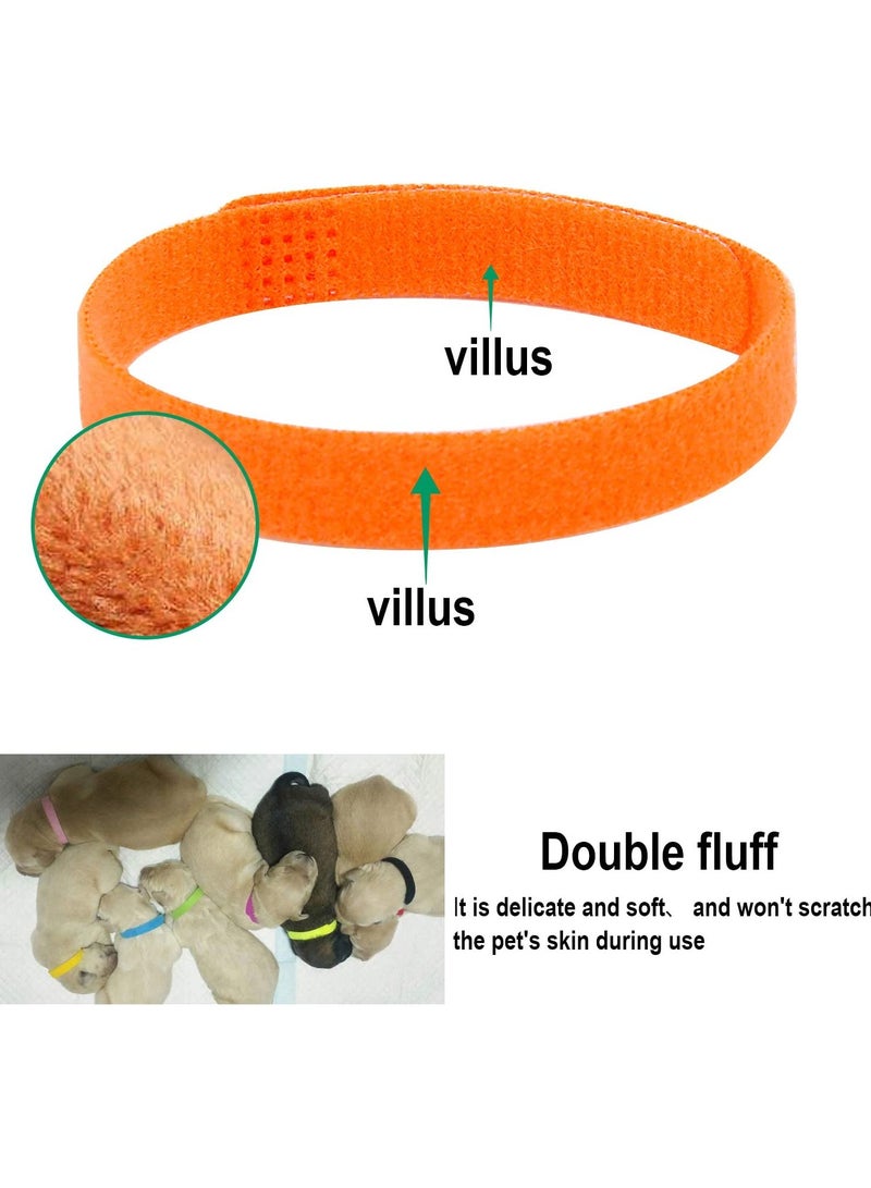SYOSI Puppy Whelping Collars Newborn Pet Double-Sided Soft Adjustable ID Bands for Litter Dog Cat 15 Colors - Image 3